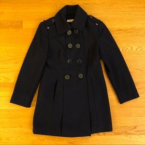 Kenneth Cole Navy Wool Long Pea Coat